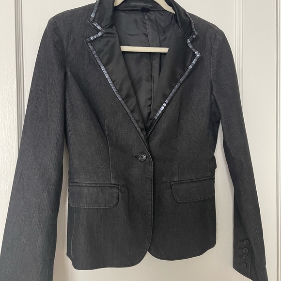 Express sequin lines black blazer - Picture 3 of 3